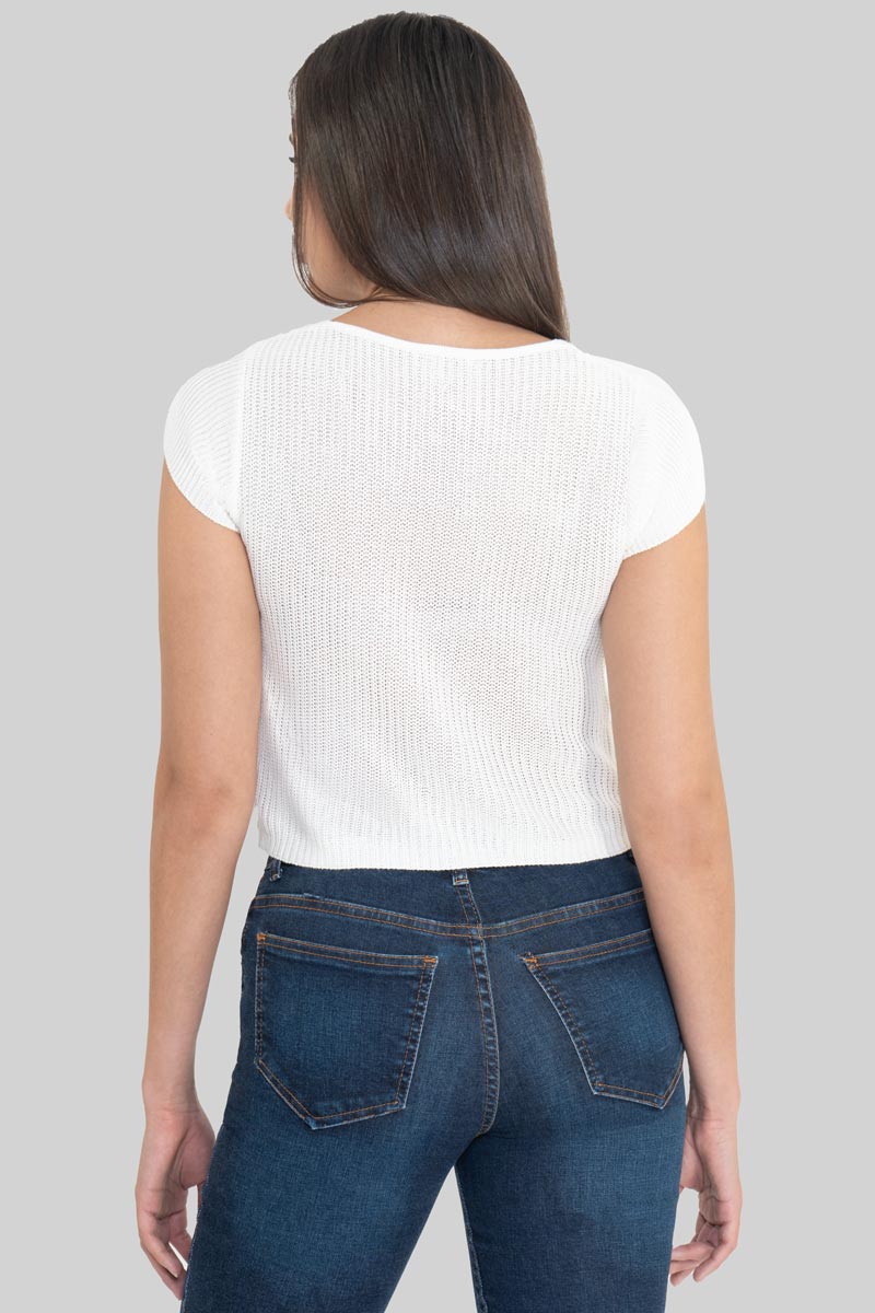 Blusa de manga corta con moños