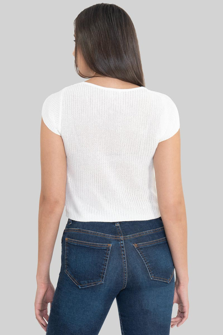 Blusa de manga corta con moños