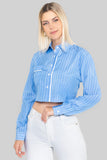 Camisa crop de manga larga