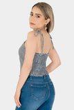 Blusa de tirantes con encaje en escote