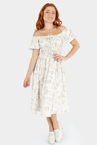 Vestido midi de manga corta