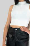 Blusa crop sin mangas
