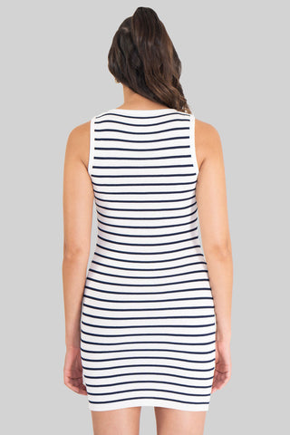 Vestido corto de rayas