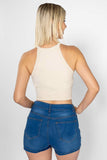 Playera crop con escote halter