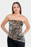 Blusa strapless asimétrica