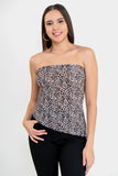 Blusa strapless asimetrica