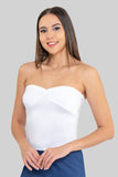 Blusa strapless con nudo en escote
