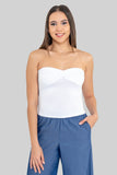 Blusa strapless con nudo en escote