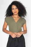 Blusa crop con escote en v