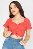 Blusa crop de manga corta