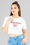 Playera crop con estampado