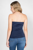 Playera strapless con plisado