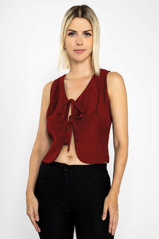 Blusa sin mangas con amarres