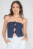 Blusa strapless con moños