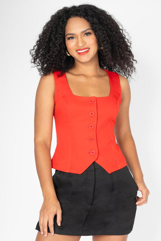 Blusa sin mangas con escote cuadrado