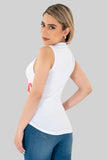 Blusa sin mangas de cuello alto