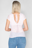 Blusa de manga corta con escote en v