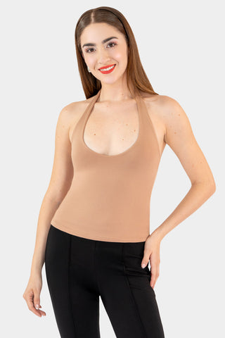 Blusa con escote halter