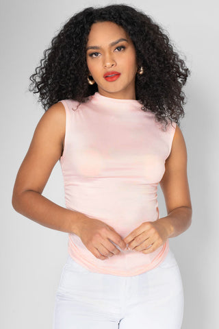 Playera sin mangas cuello alto