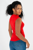 Playera sin mangas de cuello alto