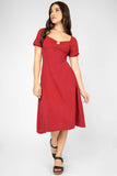 Vestido midi escote en v