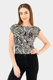 Blusa de manga corta animal print