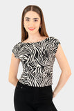 Blusa de manga corta animal print