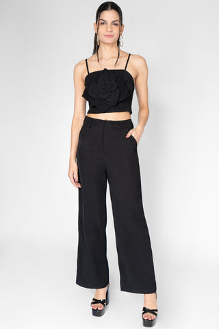 Conjunto de blusa crop y pantalón