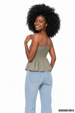 Blusa strapless