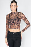 Blusa crop de manga larga