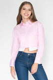 Camisa crop de manga larga