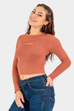 Playera crop de manga larga