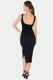 Vestido midi con abertura en pierna
