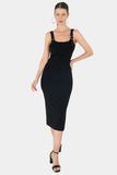 Vestido midi con abertura en pierna