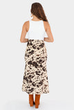Falda midi con estampado de animal print