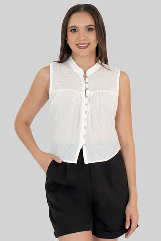 Blusa sin mangas cuello alto