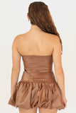 Vestido globo strapless