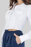 Camisa crop de manga larga