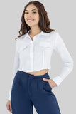 Camisa crop de manga larga