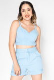 Conjunto de blusa crop y short
