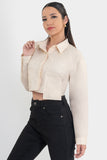 Camisa crop de manga larga