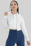 Camisa crop de manga larga
