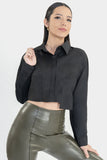 Camisa crop de manga larga