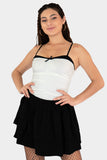 Falda short con olanes