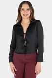 Blusa de manga larga con amarres
