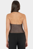 Blusa halter en tonos metalicos