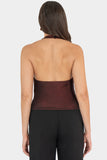 Blusa halter en tonos metalicos