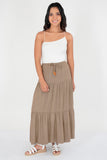 Falda maxi con olanes