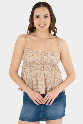 Blusa de tirantes con flores