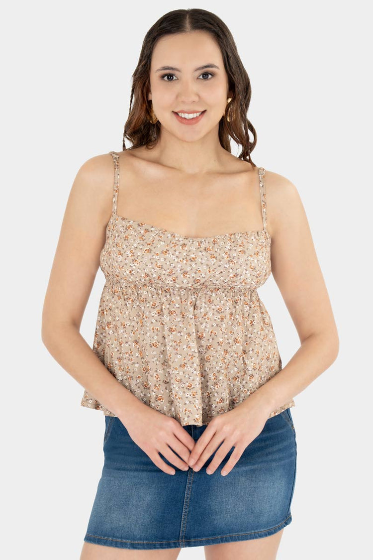 Blusa de tirantes con flores